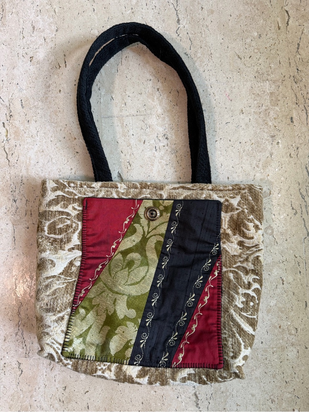Y2K Patchwork over Damask Quilted Tote/Purse by Taylor Nicole Originals